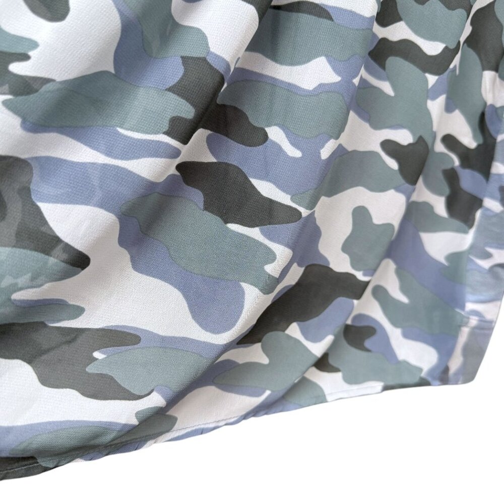 LOGO Lori Goldstein Hoodie Plus Size 1X Gray Camo Zip Front Stretch Jacket Women - Picture 9 of 9